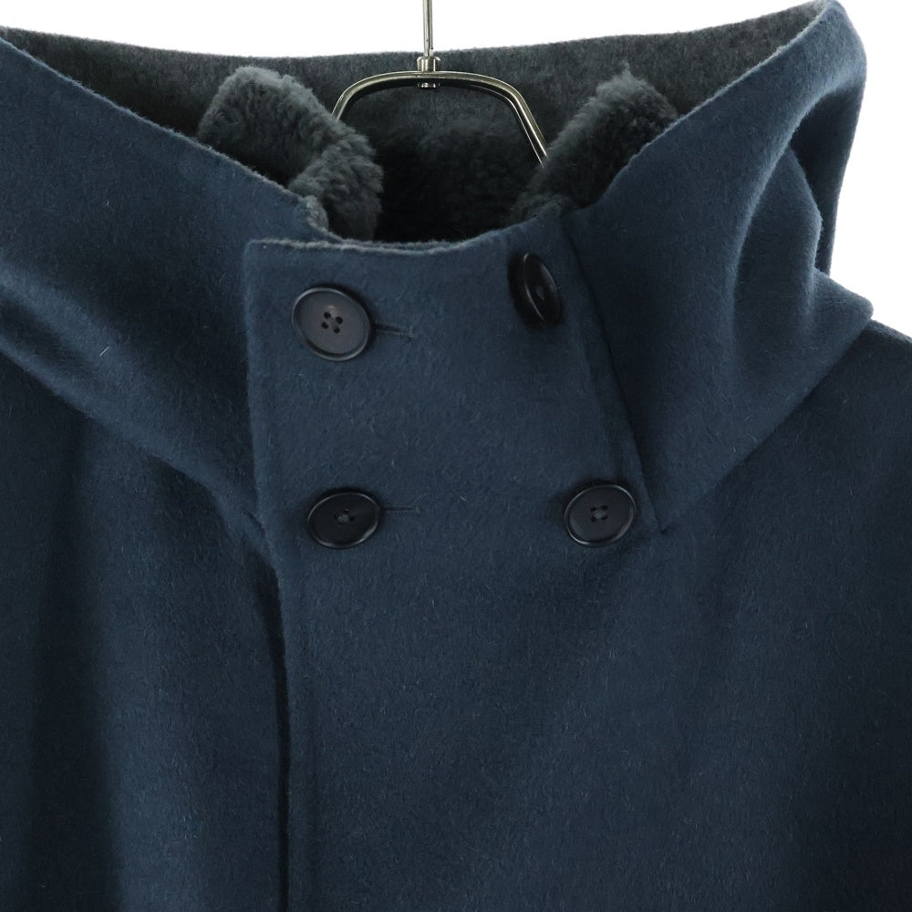 BALENCIAGA(バレンシアガ) ウール フーデッド ロングコート ネイビー 389499 T0J02