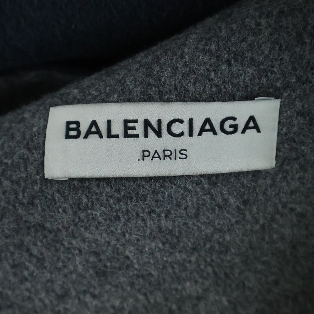 BALENCIAGA(バレンシアガ) ウール フーデッド ロングコート ネイビー 389499 T0J02