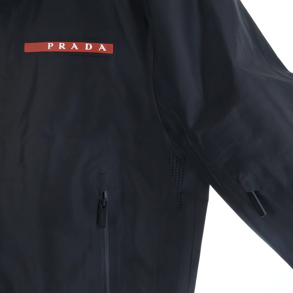 PRADA(プラダ) Extreme-Tex ウィンドブレーカー リサイクルポリエステル ウォータープルーフ ジップアップ フーデッドジャケット ブラック SGB640
