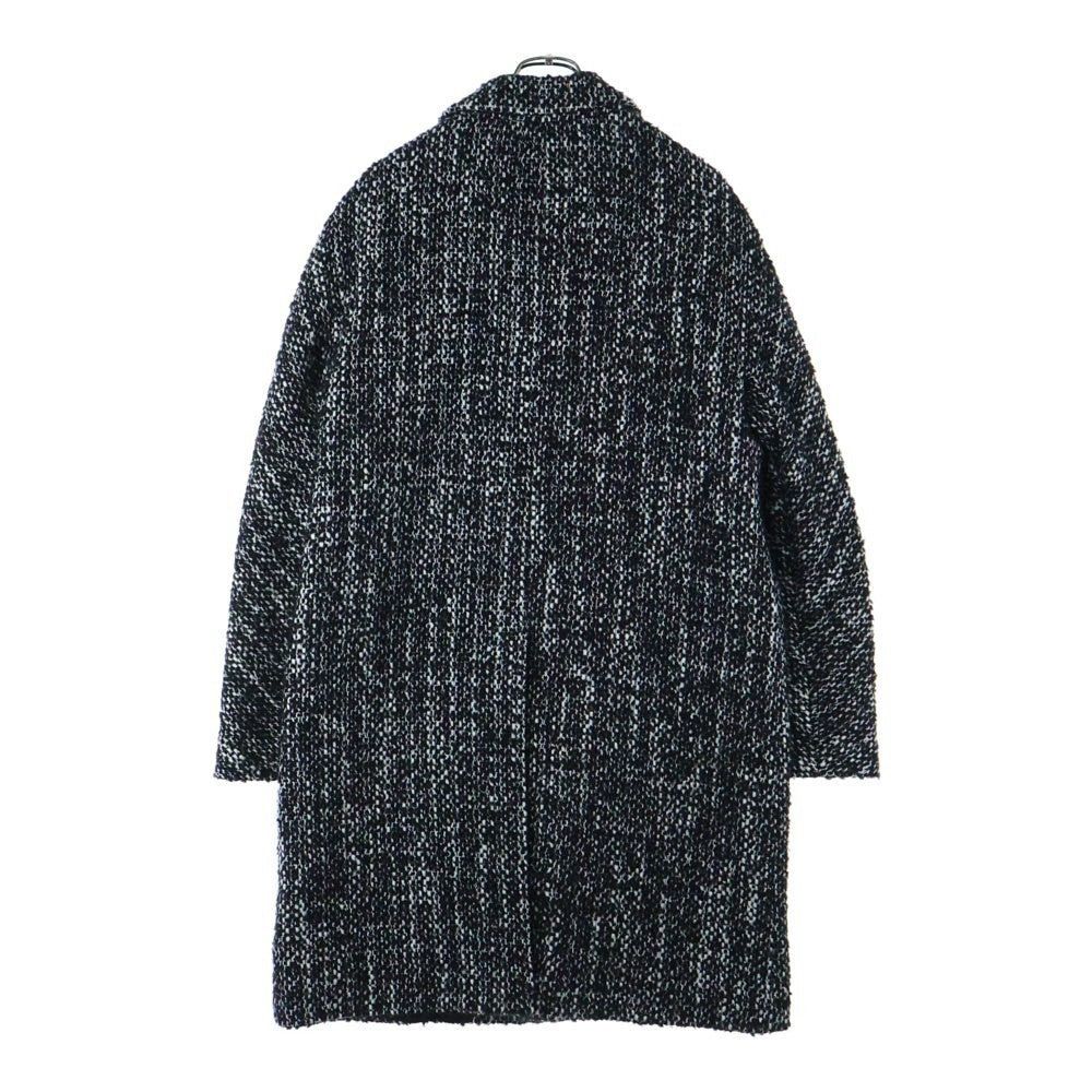 Hevo(イーヴォ) イタリア製 アクリルツイード チェスターコート ブラック/ホワイト