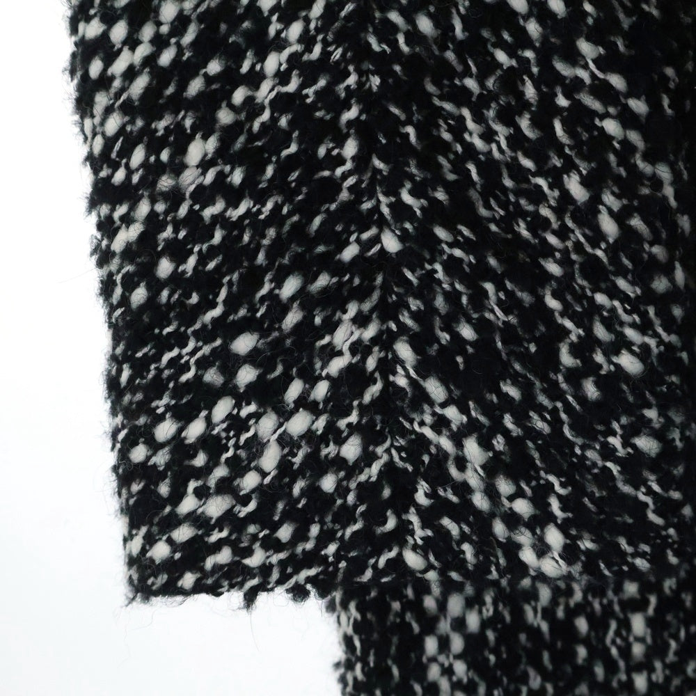 Hevo(イーヴォ) イタリア製 アクリルツイード チェスターコート ブラック/ホワイト