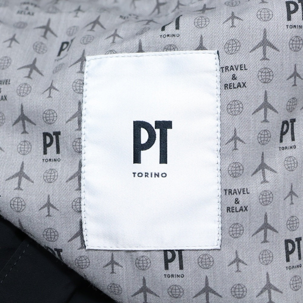PT TORINO(ピーティートリノ) STRETCH SLIM FIT ストレッチナイロン スリムフィット イージースラックスパンツ ブラック COVSJLZ20TVL