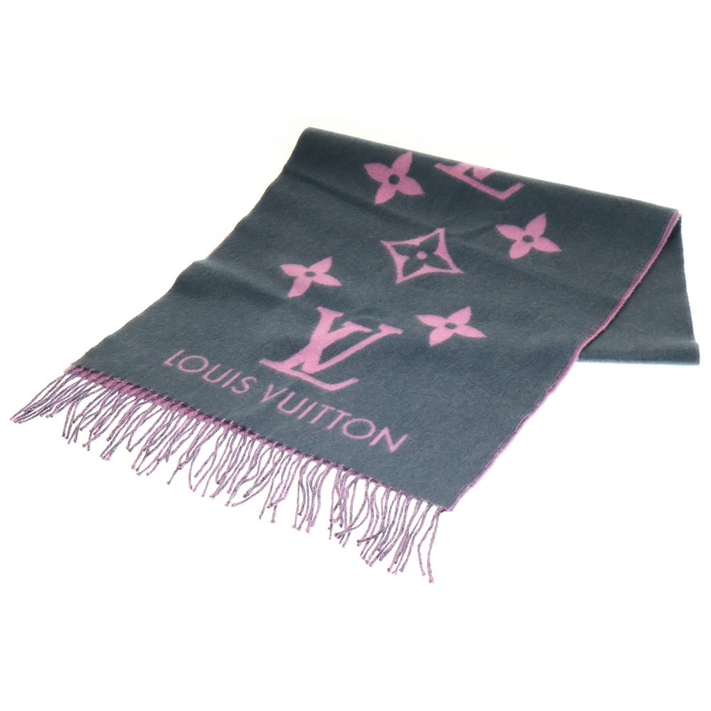 LOUIS VUITTON(ルイヴィトン) エシャルプ レイキャビック バイカラー カシミヤ フリンジマフラー ピンク/ネイビー レディース M70463