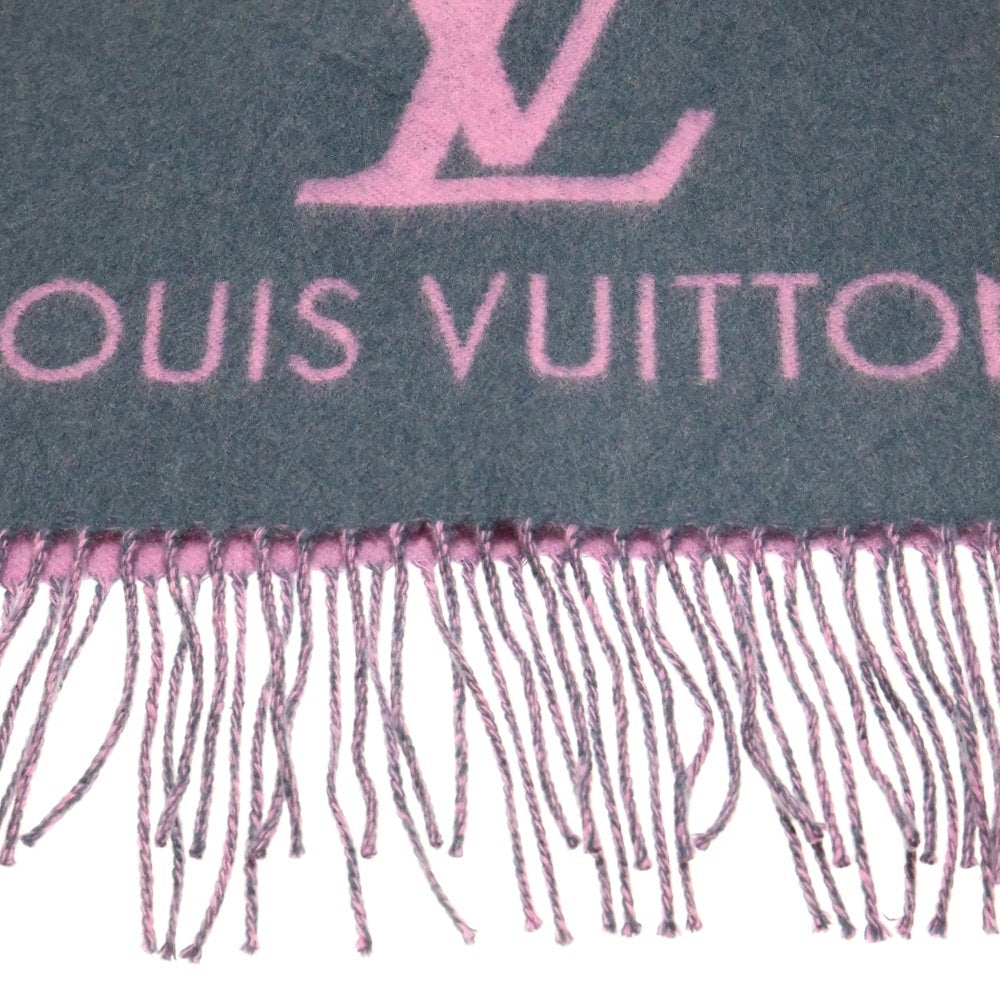 LOUIS VUITTON(ルイヴィトン) エシャルプ レイキャビック バイカラー カシミヤ フリンジマフラー ピンク/ネイビー レディース M70463