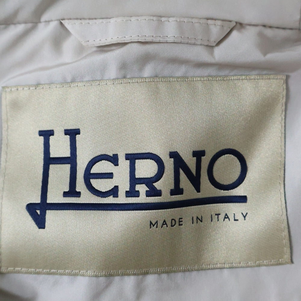 HERNO(ヘルノ) 25AW フェイクファー フーデッド ジップアップジャケット パーカー ベージュ レディース GI000318D