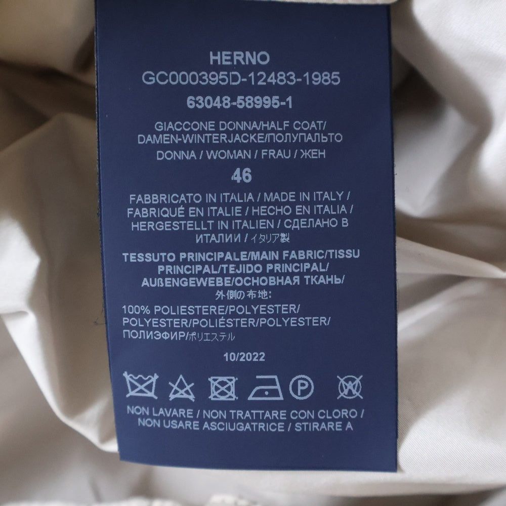 HERNO(ヘルノ) 25AW フェイクファー フーデッド ジップアップジャケット パーカー ベージュ レディース GI000318D