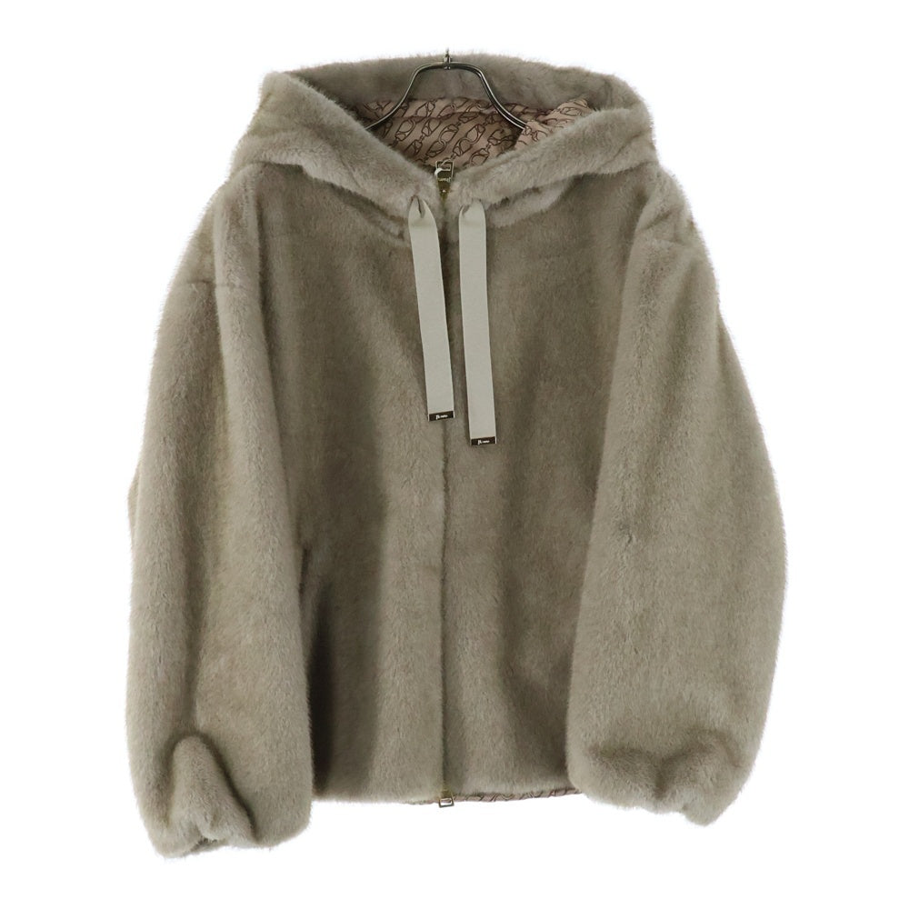 HERNO(ヘルノ) NEW TECHNO タフタ フーデッドブルゾン ジャケット ベージュ レディース GC000395D