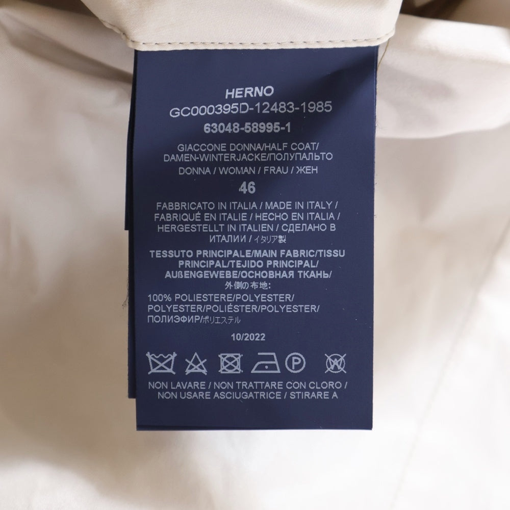 HERNO(ヘルノ) NEW TECHNO タフタ フーデッドブルゾン ジャケット ベージュ レディース GC000395D