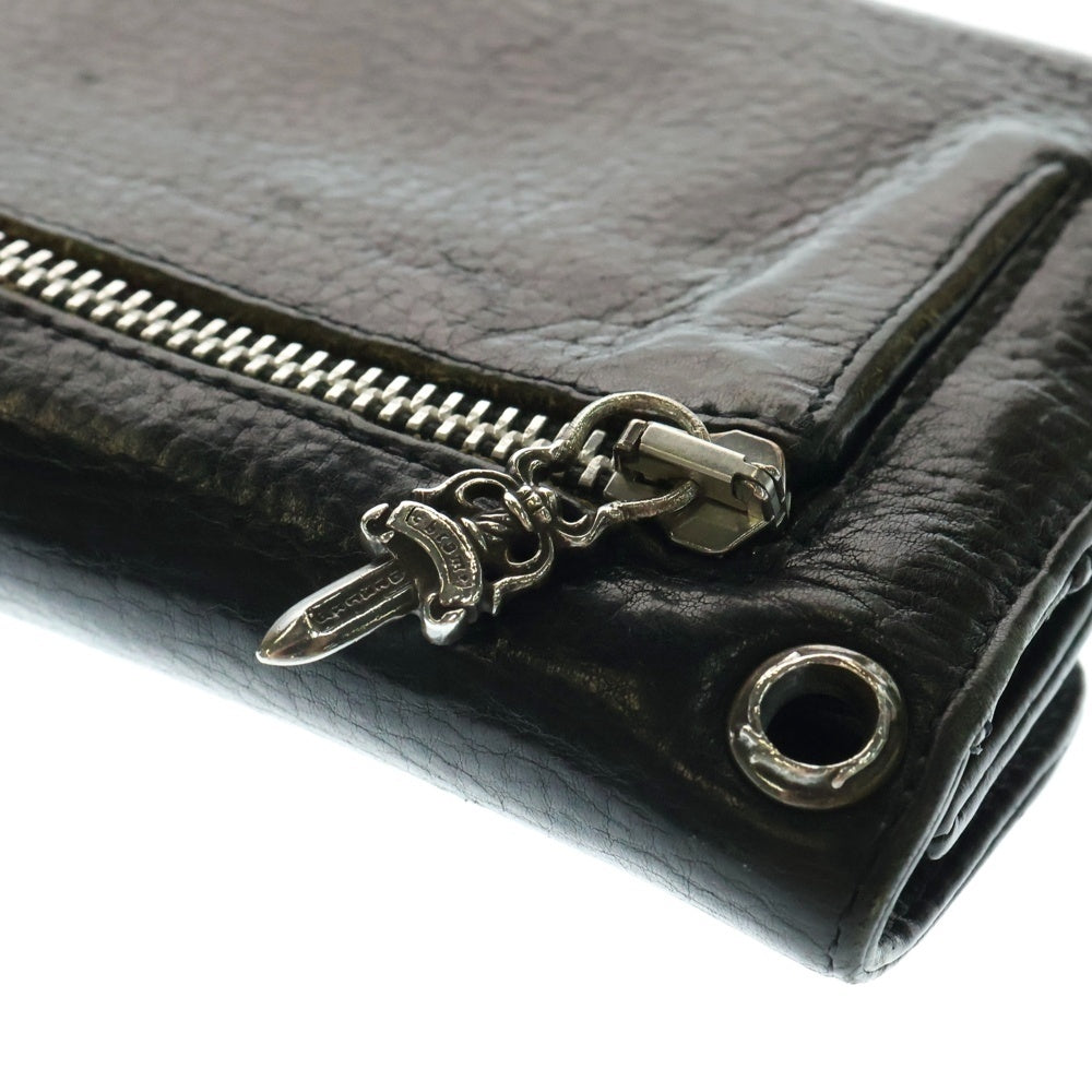 CHROME HEARTS(クロムハーツ) WAVE ウェーブ レザーウォレット 財布 ブラック BCA374