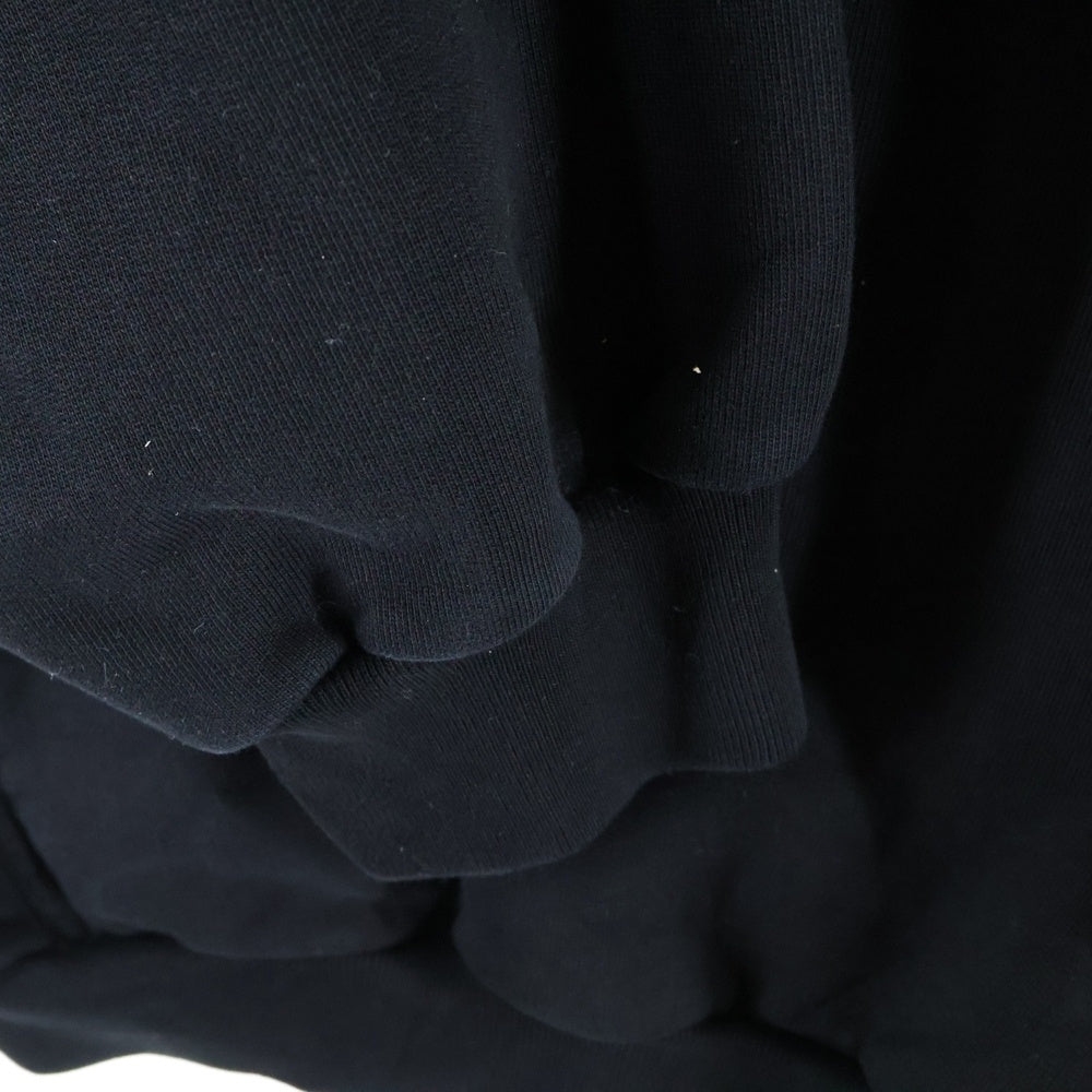 BALENCIAGA(バレンシアガ) 25SS BB GARDE ROBE LARGE FIT HOODIE ラージフィット フロントロゴ刺繍 スウェットプルオーバーパーカー フーディー ブラック 813406 TRVW1