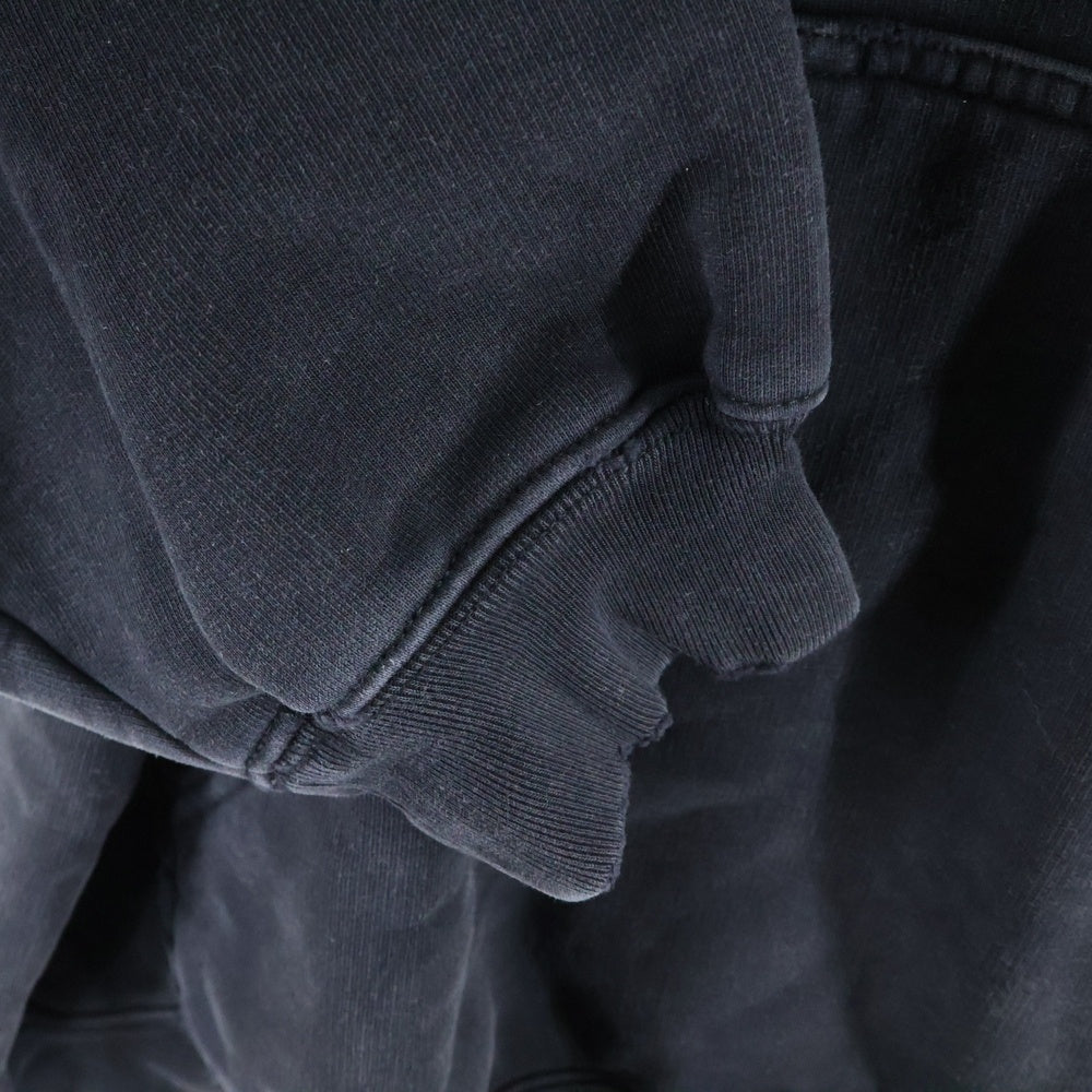 BALENCIAGA(バレンシアガ) 24AW BURNING UNITY LARGE FIT HOODIE ダメージ加工 バーニング アームプリント スウェットプルオーバーパーカー フーディー ブラック 739024 TQVW9