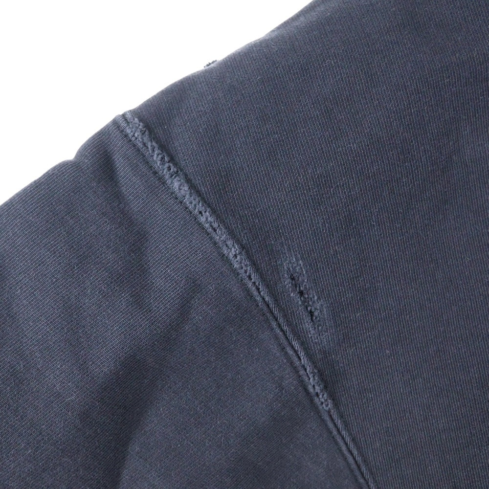 BALENCIAGA(バレンシアガ) 25SS ダメージ加工 ロゴプリント スウェットプルオーバーパーカー フーディー ブラック 803265 TRVS9