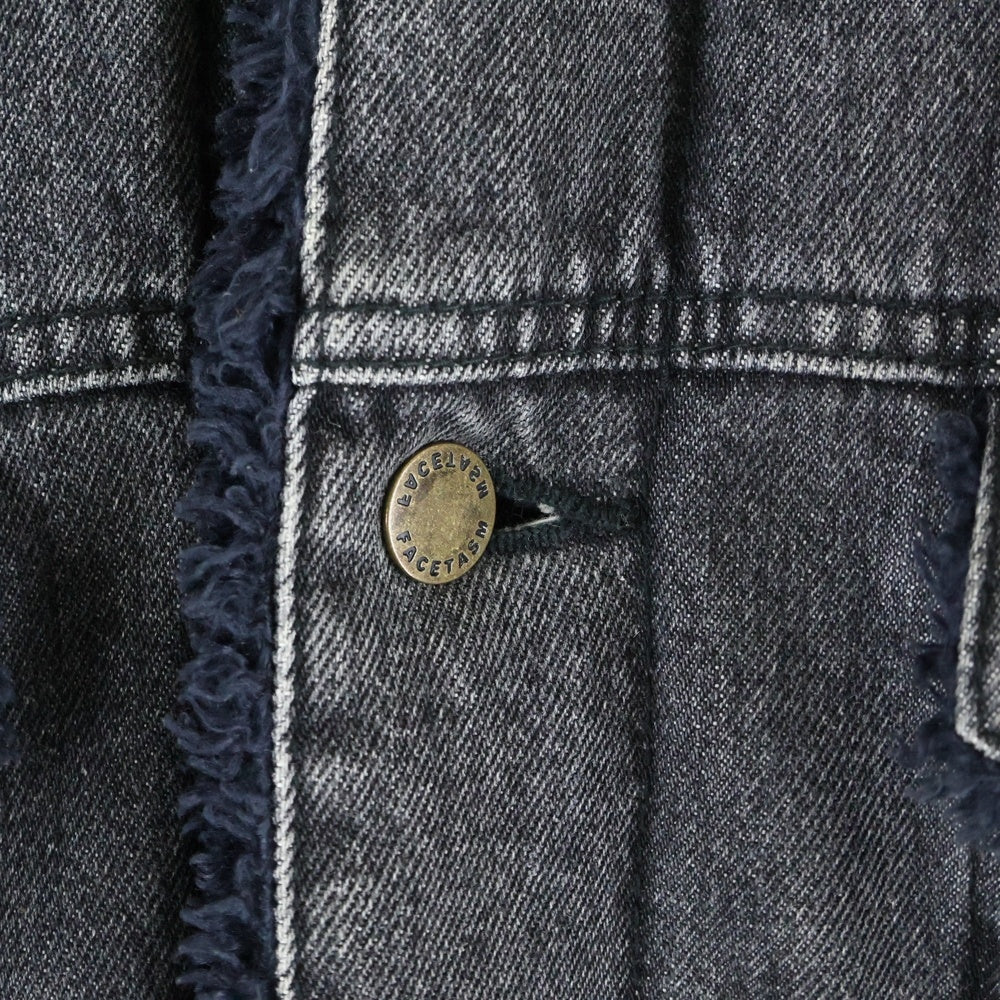 FACETASM(ファセッタズム) LONG DENIM JACKET マルチポケット ジップアップ ロング デニムボアジャケット ブラック CHG-CO-MO5
