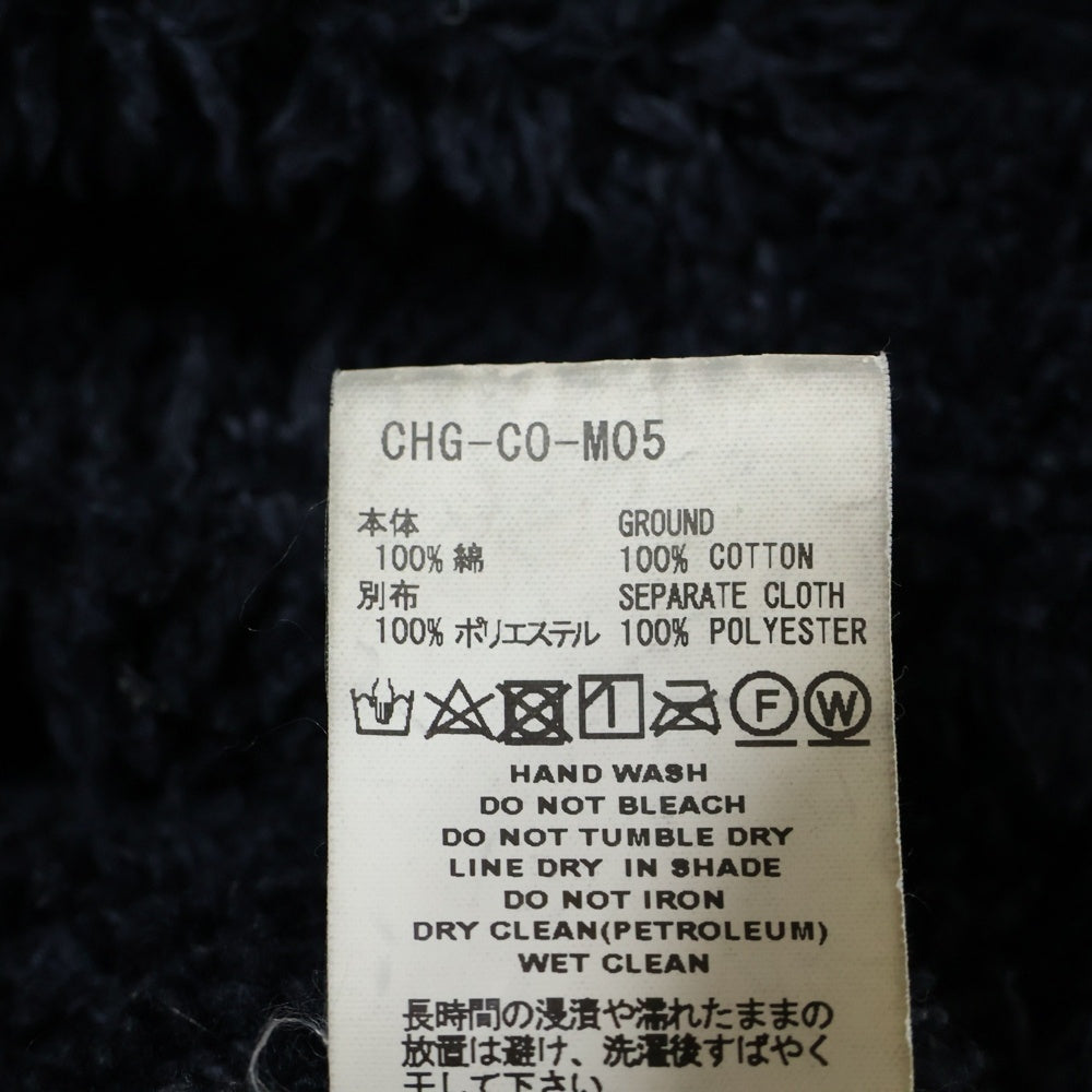 FACETASM(ファセッタズム) LONG DENIM JACKET マルチポケット ジップアップ ロング デニムボアジャケット ブラック CHG-CO-MO5