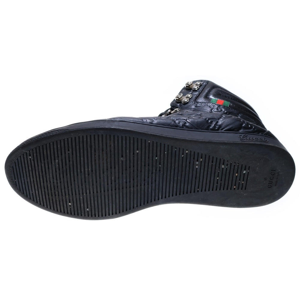 GUCCI(グッチ) GUCCISSIMA グッチシマ GG柄 ハイカットレザーシューズ スニーカー ブラック 245306