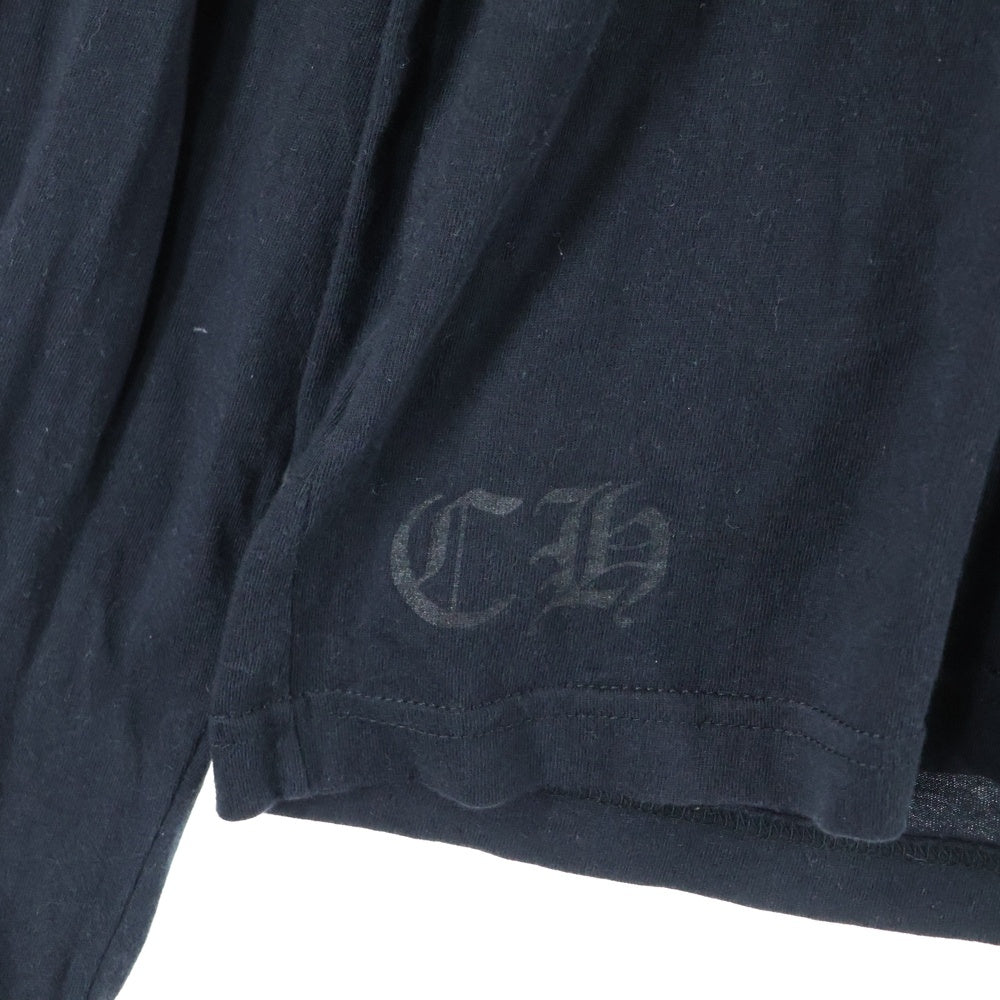 CHROME HEARTS(クロムハーツ) HORSESHOE ARM FLORAL L/S TEE ホースシュー アームフローラル 長袖ポケットTシャツ カットソー ブラック