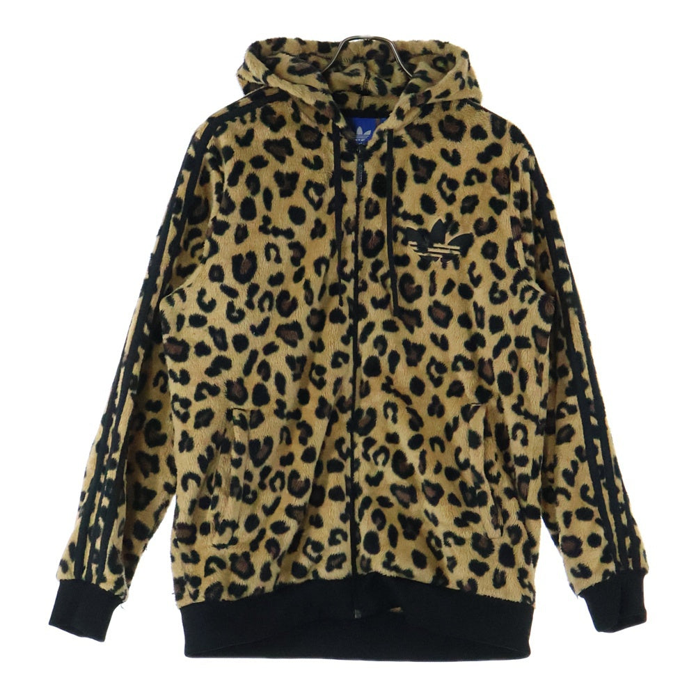adidas(アディダス) Sherpa Full Zip レオパード柄 シェルパ フルジップパーカー ブラウン M33838