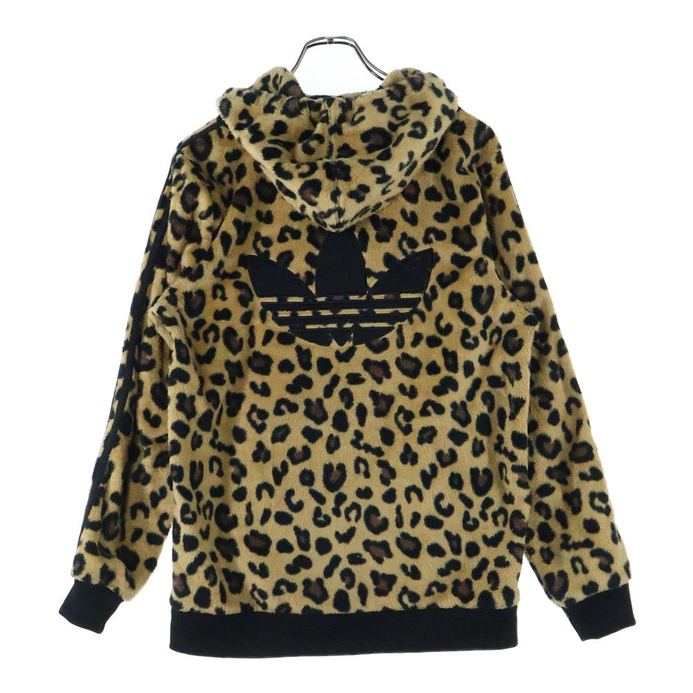 adidas(アディダス) Sherpa Full Zip レオパード柄 シェルパ フルジップパーカー ブラウン M33838