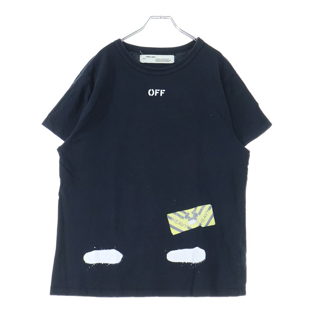 OFF-WHITE(オフホワイト) 19SS SPRAY PAINT TEE スプレー ペイント クルーネック カットソー 半袖Tシャツ ブラック OMAA038E19185124