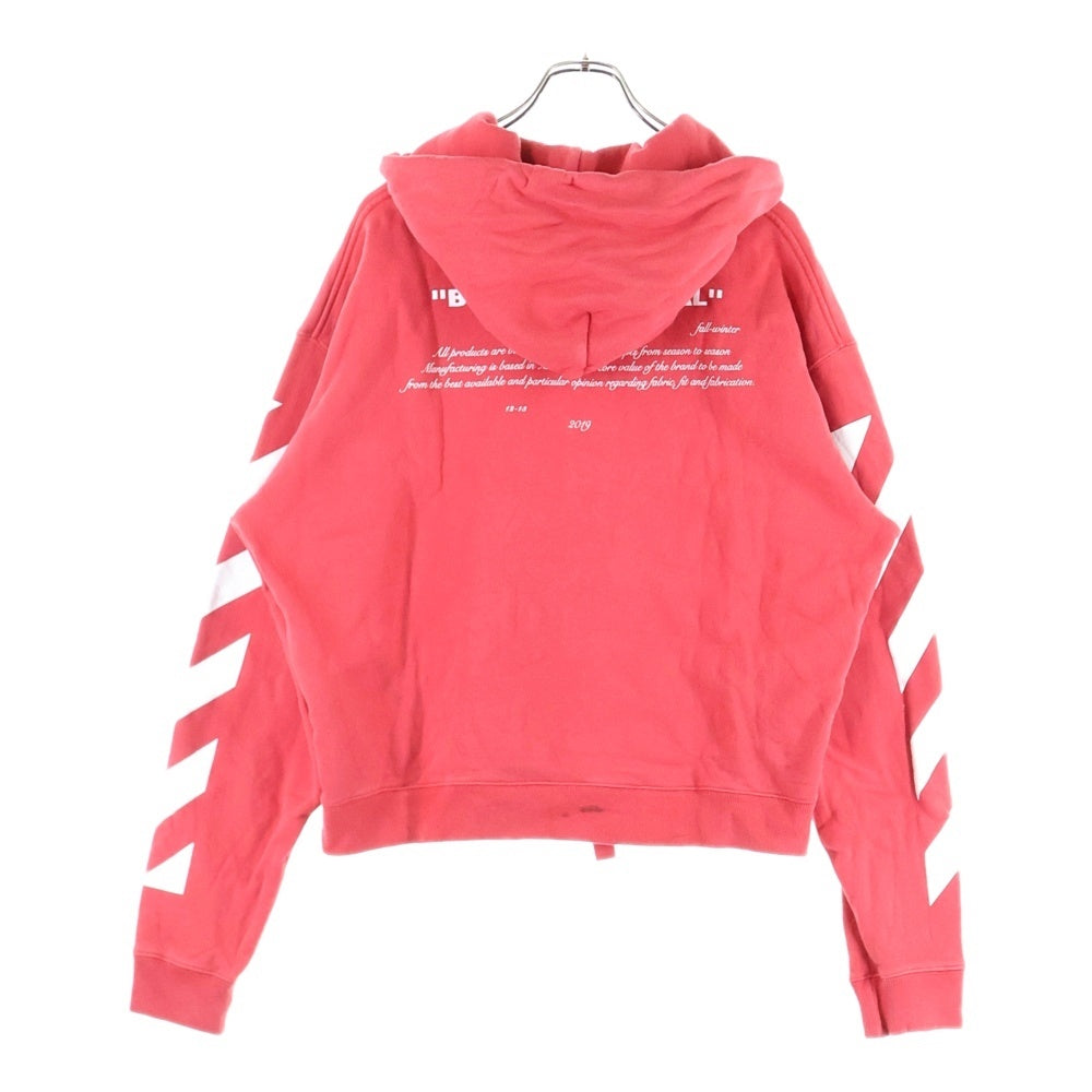 OFF-WHITE(オフホワイト) 18AW BERNINI HOODIE ベルニーニ フロントデザイン カンガルーポケット フーデッド パーカー スウェット レッド OMBB037F18192011