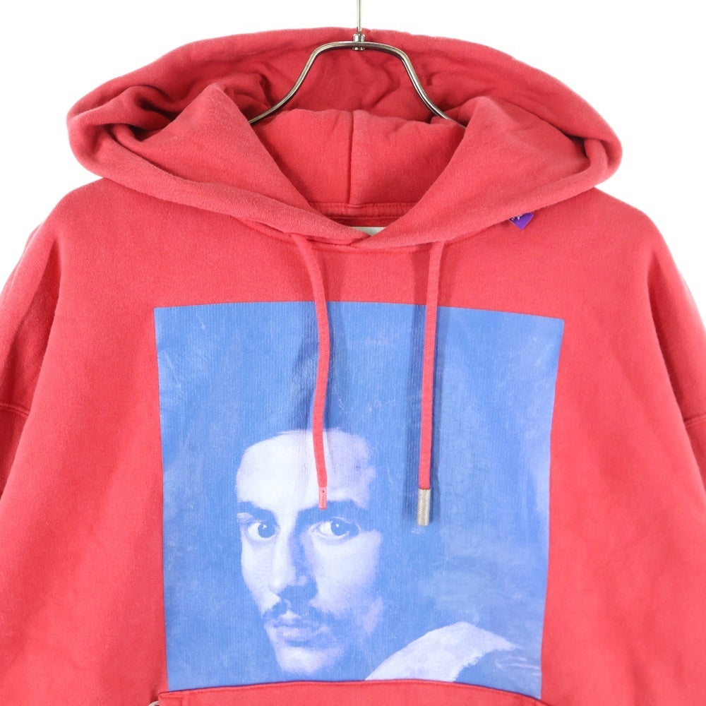 OFF-WHITE(オフホワイト) 18AW BERNINI HOODIE ベルニーニ フロントデザイン カンガルーポケット フーデッド パーカー スウェット レッド OMBB037F18192011