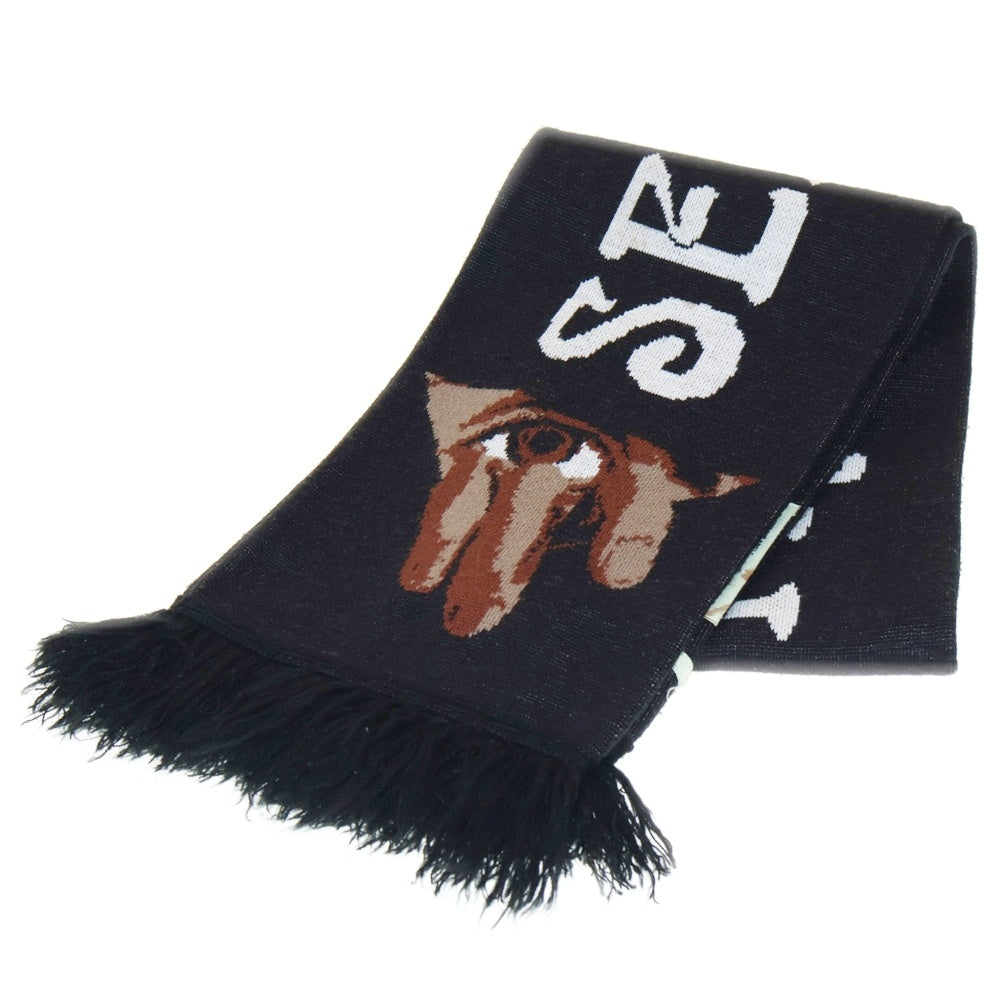 OFF-WHITE(オフホワイト) 17AW SEEING THINGS SCARF シーング シングス デザイン マフラー ブラック OMMA001F174071391001
