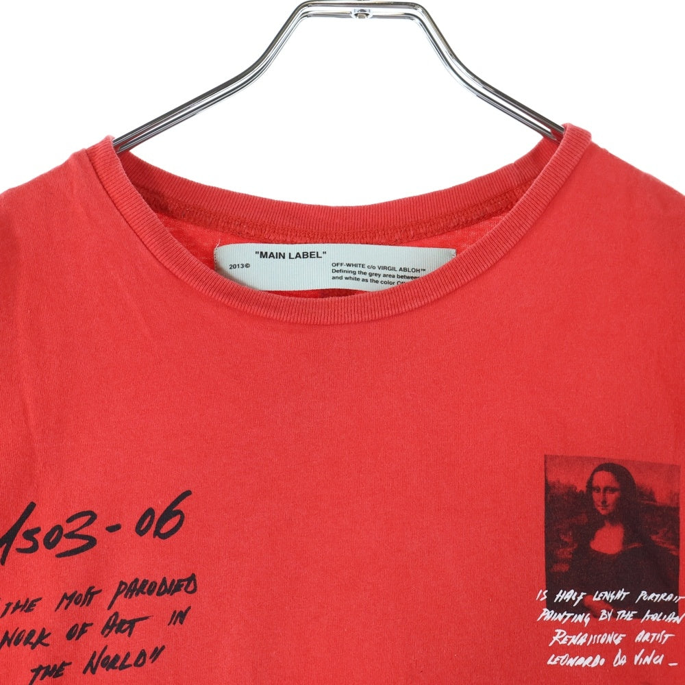 OFF-WHITE(オフホワイト) 19SS MONNALISA TEE モナリザデザイン クルーネック カットソー 半袖Tシャツ レッド OMAA038S19185005