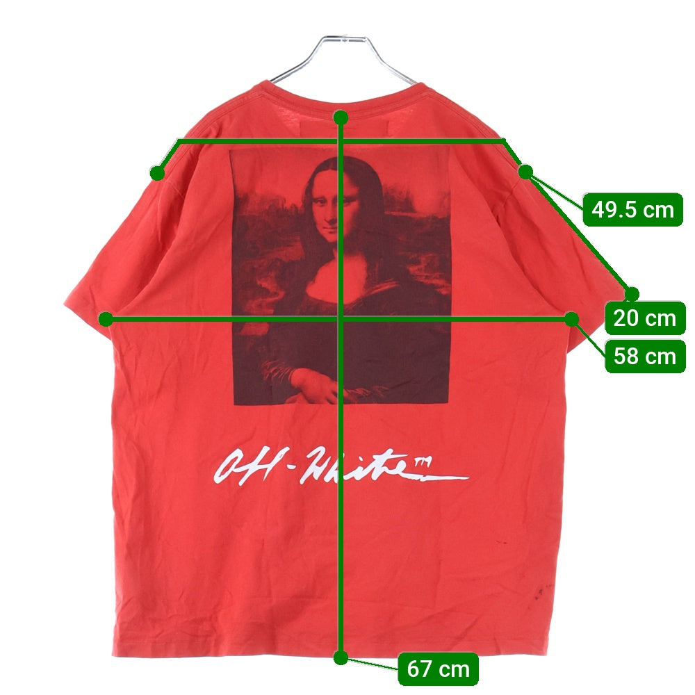 OFF-WHITE(オフホワイト) 19SS MONNALISA TEE モナリザデザイン クルーネック カットソー 半袖Tシャツ レッド OMAA038S19185005