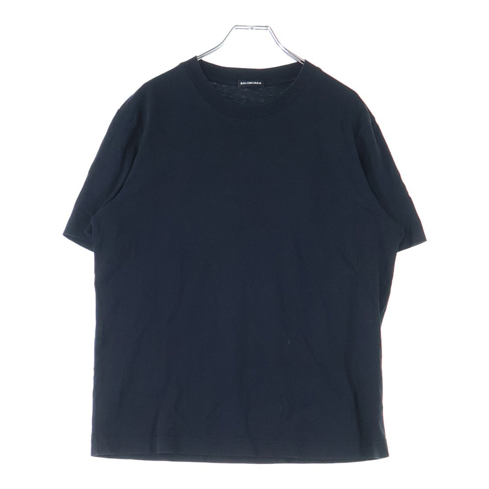 BALENCIAGA(バレンシアガ) バックデザイン クルーネック カットソー 半袖Tシャツ ブラック 496053