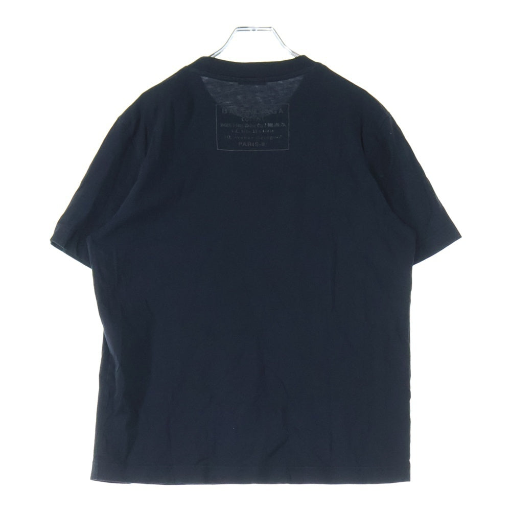 BALENCIAGA(バレンシアガ) バックデザイン クルーネック カットソー 半袖Tシャツ ブラック 496053