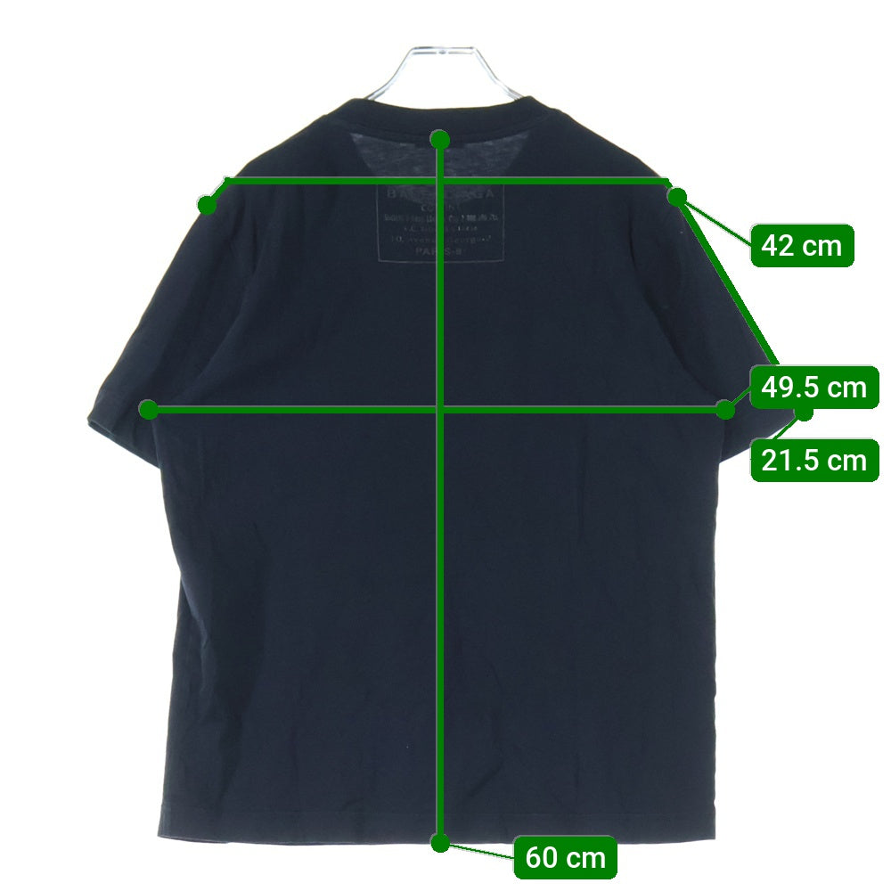 BALENCIAGA(バレンシアガ) バックデザイン クルーネック カットソー 半袖Tシャツ ブラック 496053