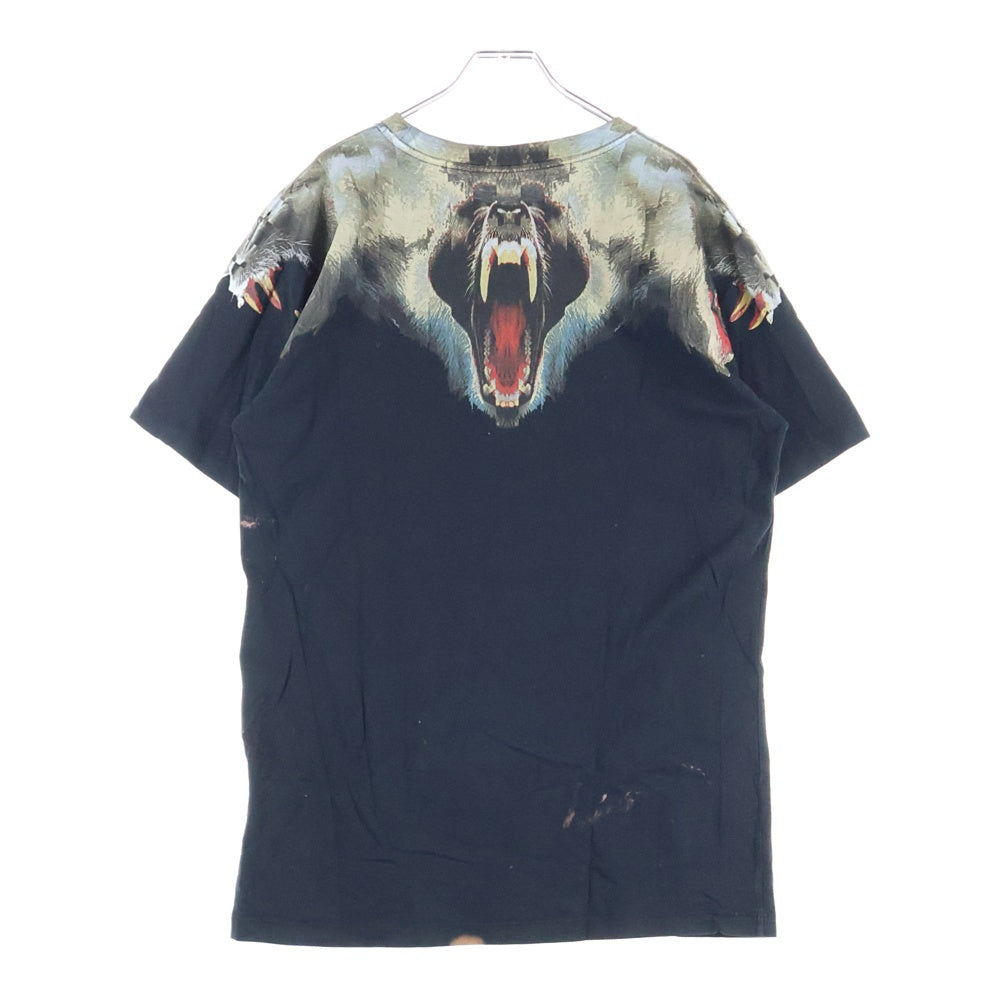 MARCELO BURLON(マルセロバーロン) 両面プリントデザイン クルーネック カットソー 半袖Tシャツ ブラック