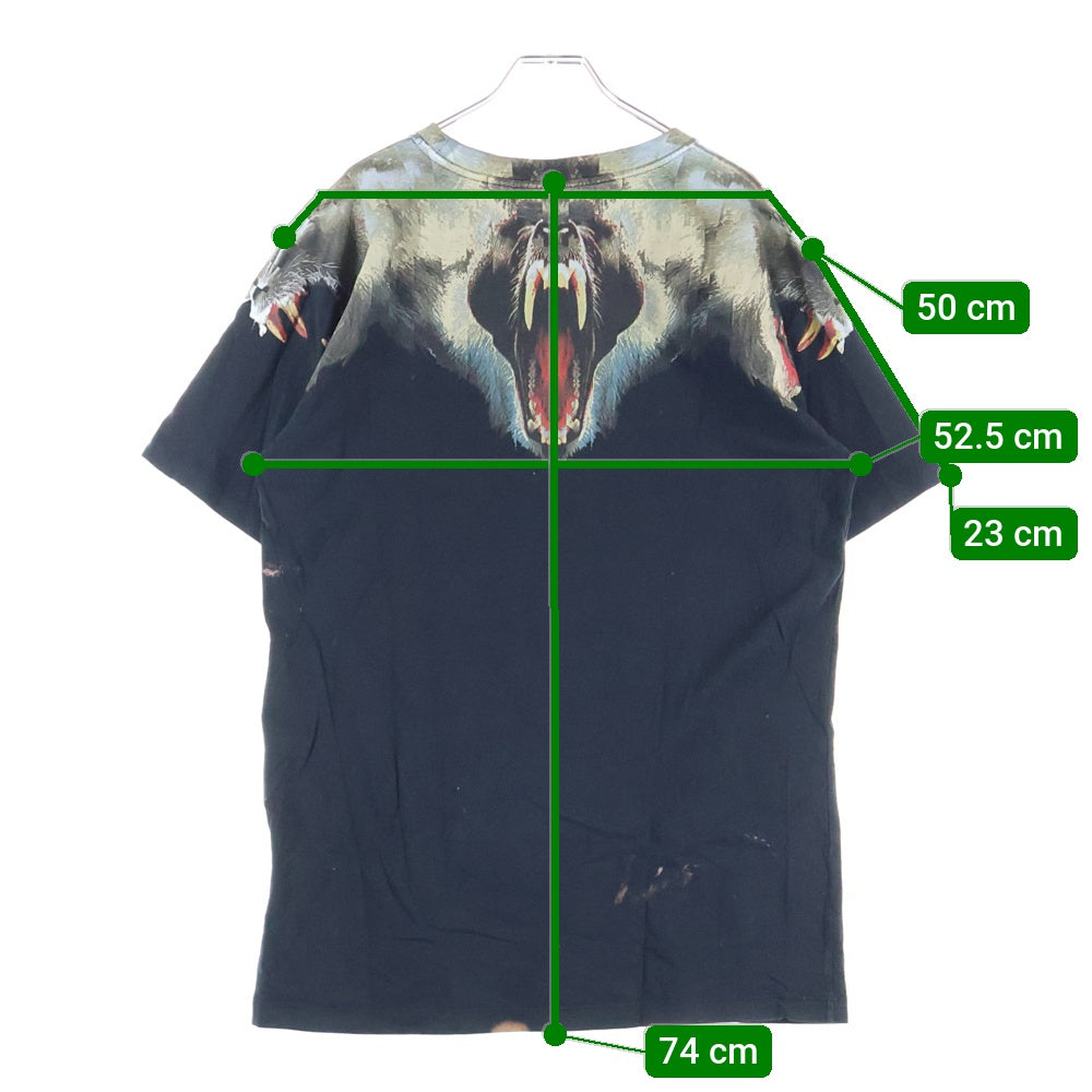 MARCELO BURLON(マルセロバーロン) 両面プリントデザイン クルーネック カットソー 半袖Tシャツ ブラック