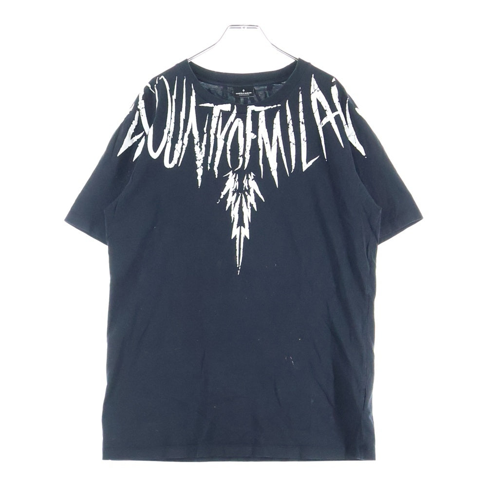 MARCELO BURLON(マルセロバーロン) グリズリーデザイン クルーネック カットソー 半袖Tシャツ ブラック