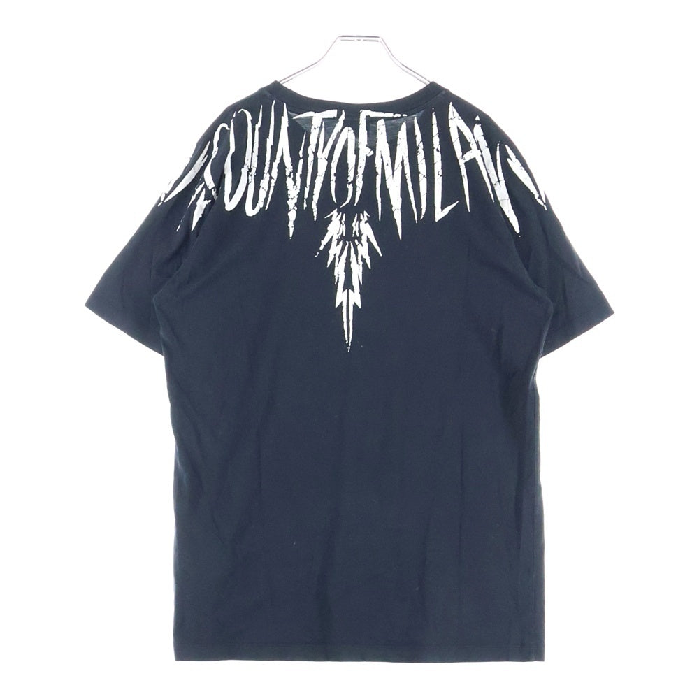 MARCELO BURLON(マルセロバーロン) グリズリーデザイン クルーネック カットソー 半袖Tシャツ ブラック