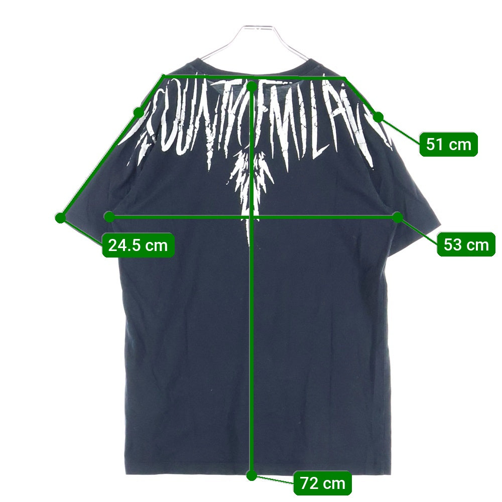 MARCELO BURLON(マルセロバーロン) グリズリーデザイン クルーネック カットソー 半袖Tシャツ ブラック