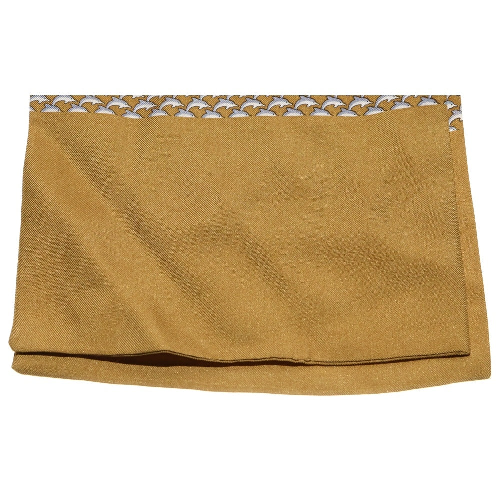 HERMES(エルメス) マキシツイリー イルカ 総柄 タック スカーフ マフラー ブラウン