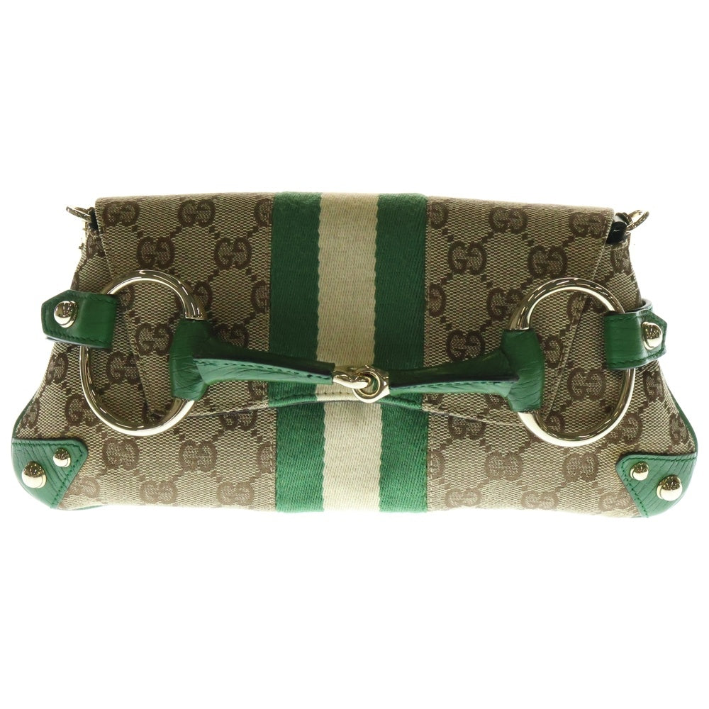 GUCCI(グッチ) ホースビット GGキャンバス シェリーライン ハンドバッグ ベージュ 131470 204046