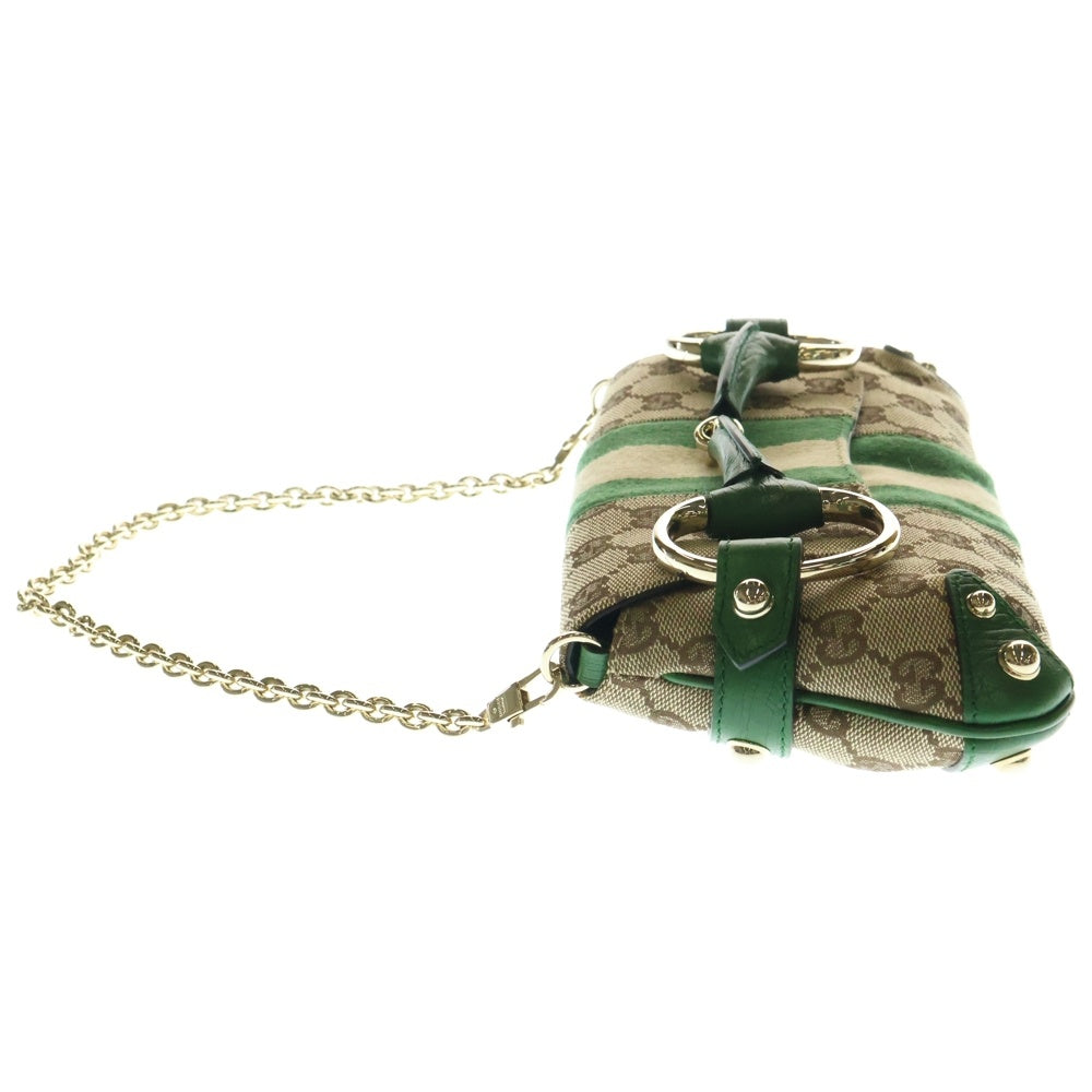 GUCCI(グッチ) ホースビット GGキャンバス シェリーライン ハンドバッグ ベージュ 131470 204046