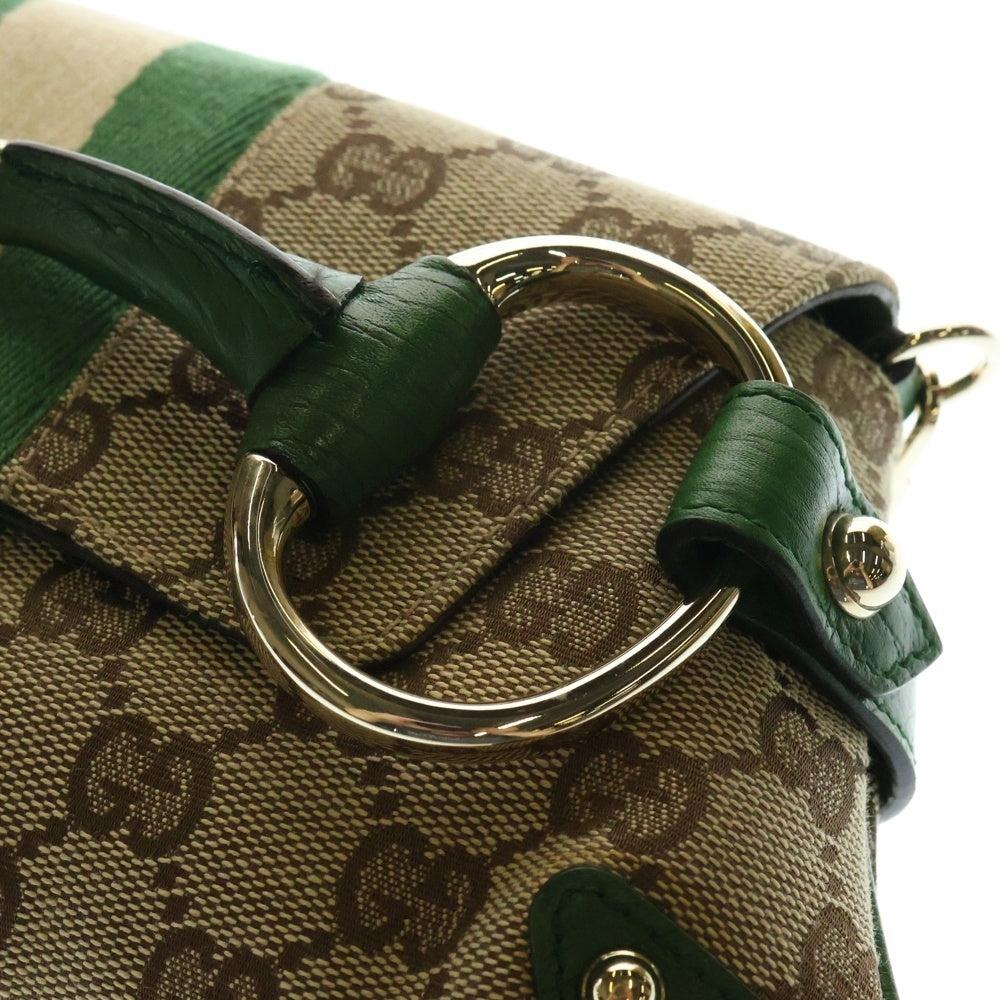 GUCCI(グッチ) ホースビット GGキャンバス シェリーライン ハンドバッグ ベージュ 131470 204046