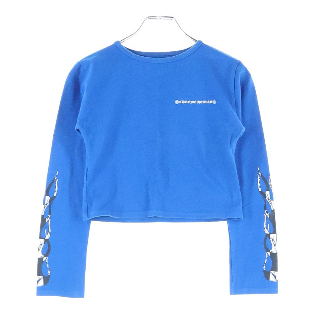 CHROME HEARTS(クロムハーツ) ×MATTY BOY PRO BIKE L/S TEE ×マッティボーイ クロップド クルーネック カットソー 長袖Tシャツ ブルー