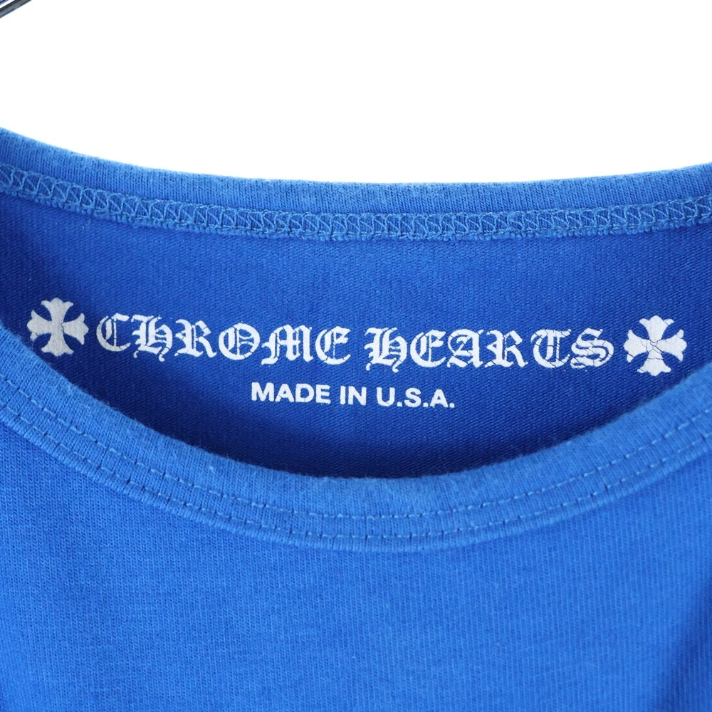 CHROME HEARTS(クロムハーツ) ×MATTY BOY PRO BIKE L/S TEE ×マッティボーイ クロップド クルーネック カットソー 長袖Tシャツ ブルー