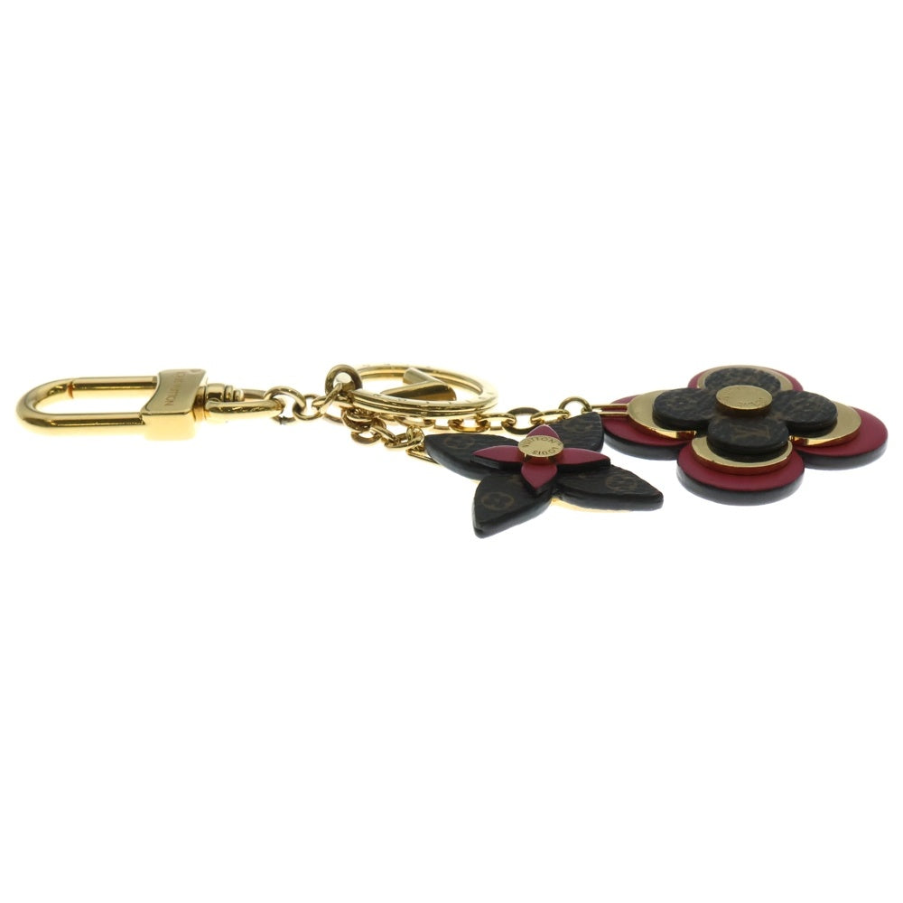 LOUIS VUITTON(ルイヴィトン) MONOGRAM モノグラム ポルト クレ ブルーミング フラワー キーホルダー ゴールド/ブラウン M63084