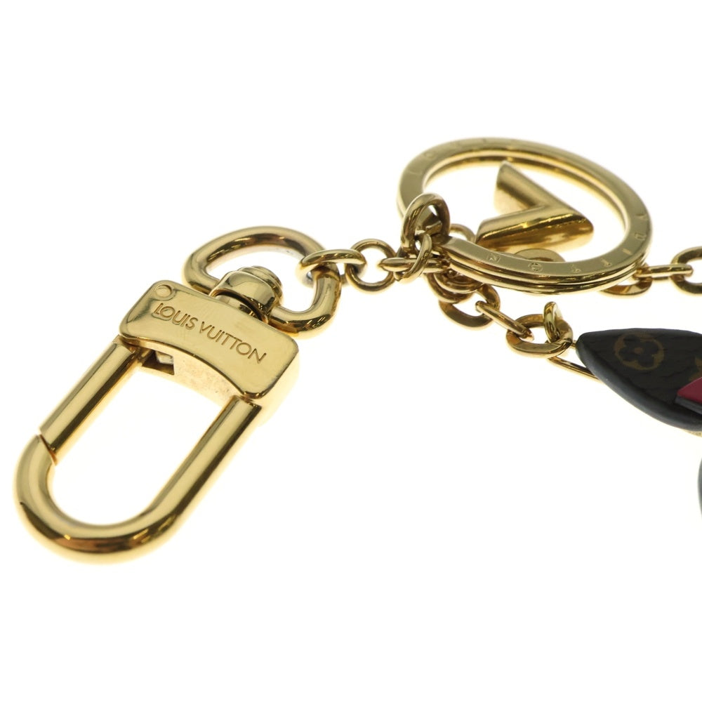 LOUIS VUITTON(ルイヴィトン) MONOGRAM モノグラム ポルト クレ ブルーミング フラワー キーホルダー ゴールド/ブラウン M63084