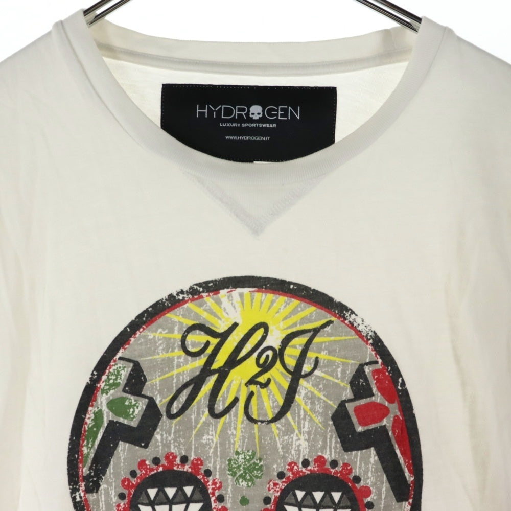 HYDROGEN(ハイドロゲン) メキシカンスカル プリント 長袖Tシャツ カットソー ホワイト