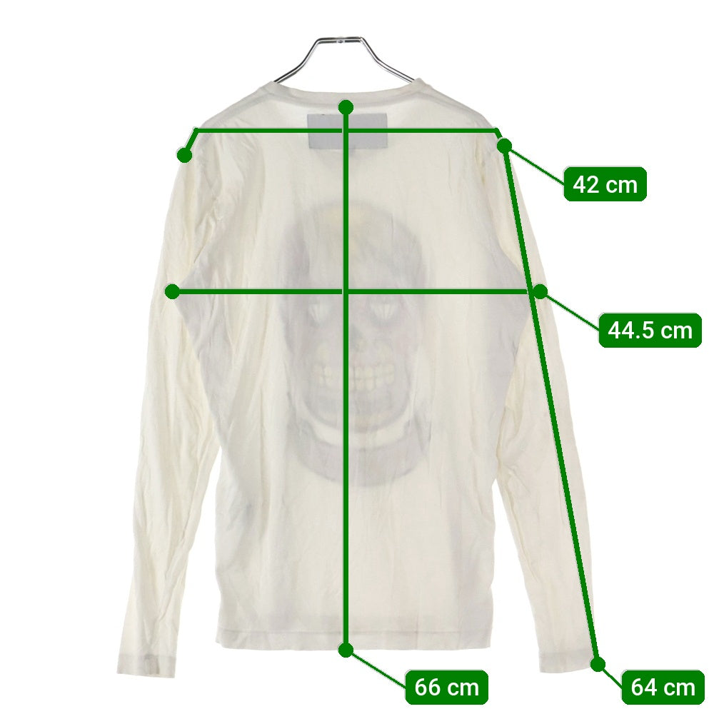 HYDROGEN(ハイドロゲン) メキシカンスカル プリント 長袖Tシャツ カットソー ホワイト