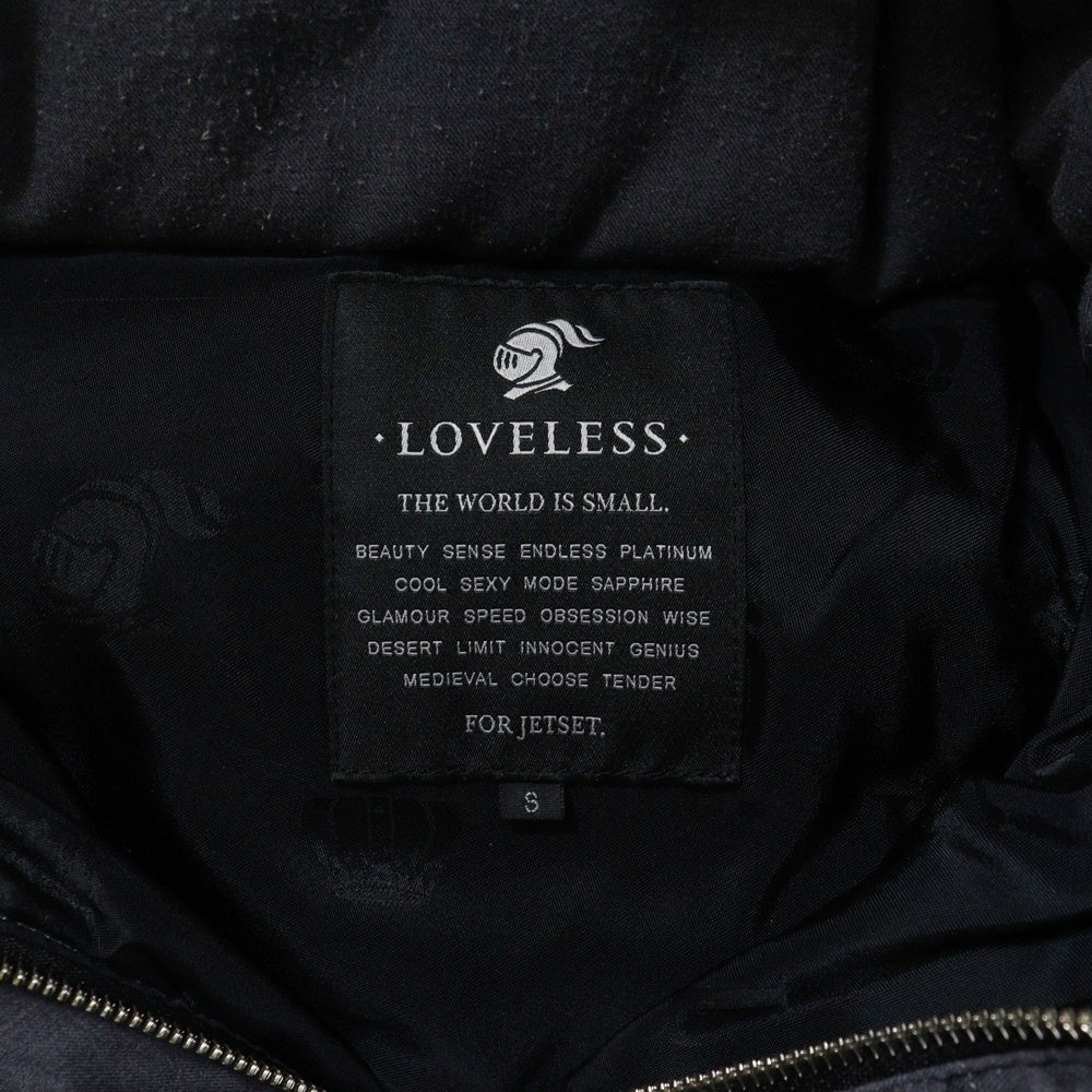 LOVELESS(ラブレス) ロゴエンブロイダリー フーデッド ダウンジャケット グレー