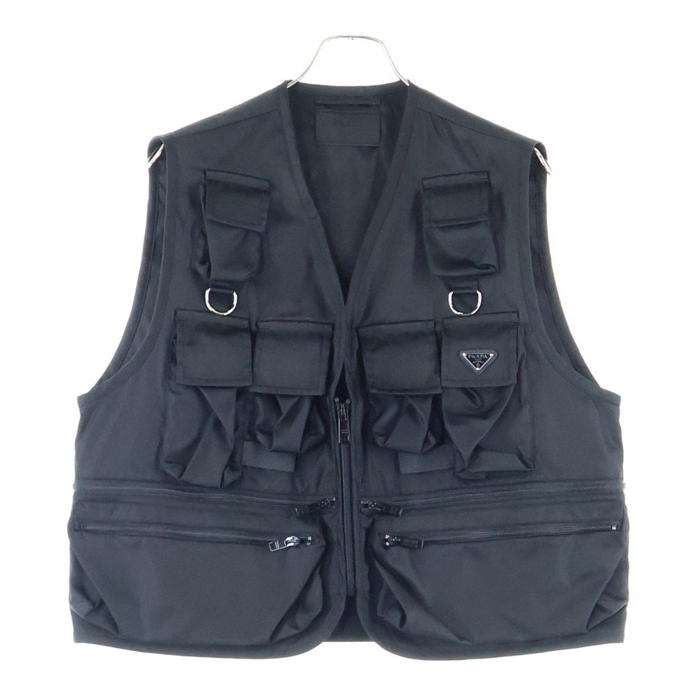 PRADA(プラダ) 24SS RE-NYLON UTILITY VEST トライアングルロゴプレート リナイロン ユーティリティベスト ブラック SGC499 S000 1WQ8