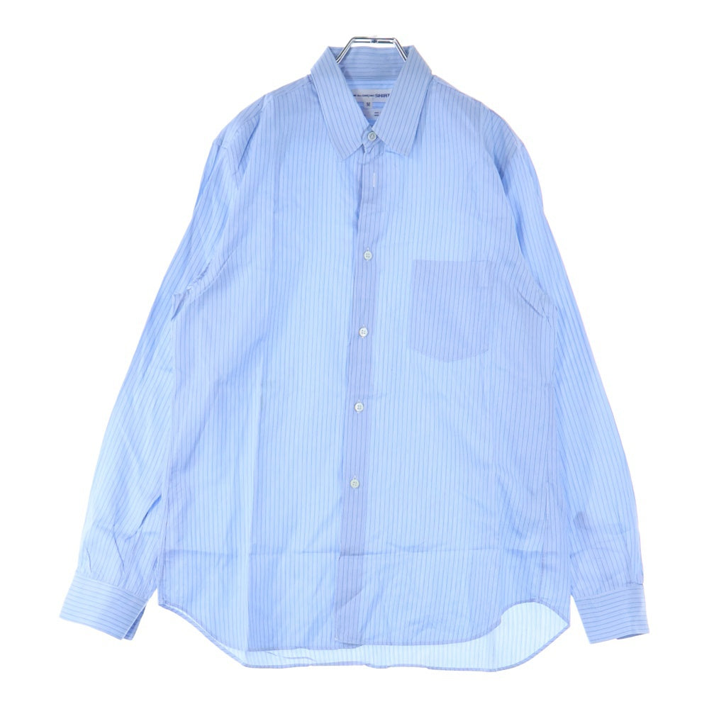 COMME des GARCONS SHIRT(コムデギャルソンシャツ) 03AW チェストポケット ストライプ 長袖シャツ ブルー W11013