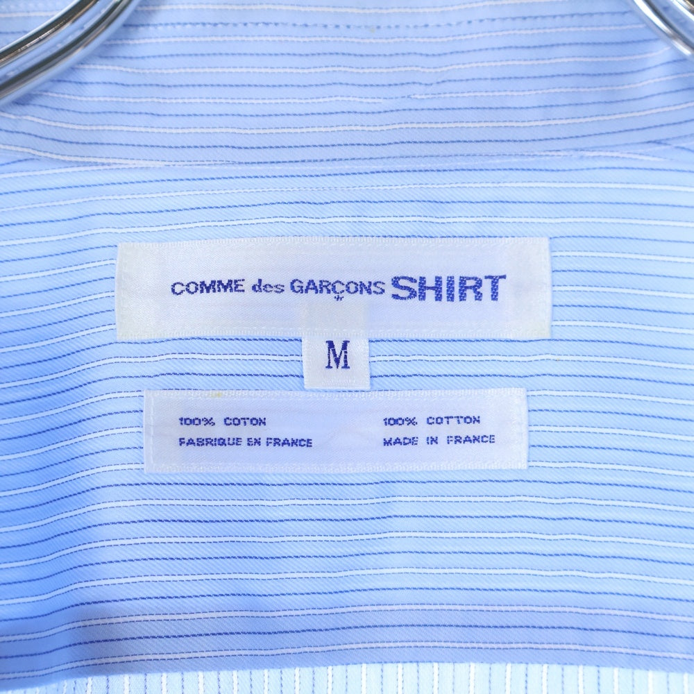COMME des GARCONS SHIRT(コムデギャルソンシャツ) 03AW チェストポケット ストライプ 長袖シャツ ブルー W11013
